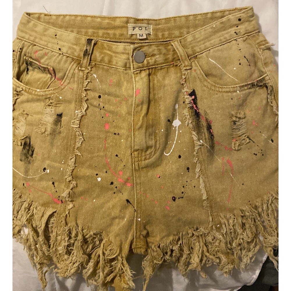 POL Shorts pol denim pol jean shorts pol fringe pol jeans womens medium 6 7 8
